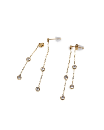 Náušnice z nerezovej ocele s brúsenými kamienkami - 1 pár | Mimib