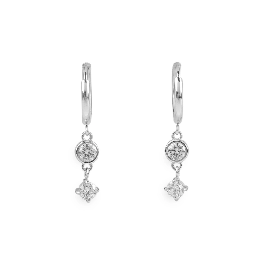 Náušnice z nerezovej ocele s brúsenými kamienkami - 1 pár | Mimib