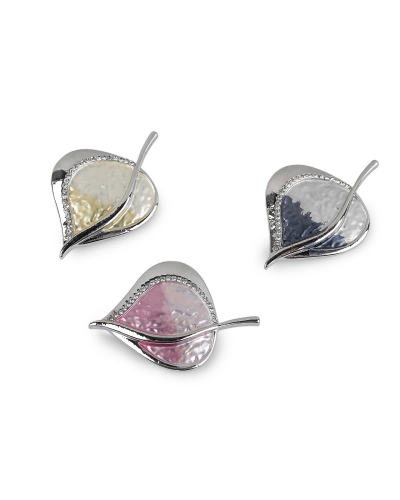 Magnetická brošňa s brúsenými kamienkami list - 1 ks | Mimib