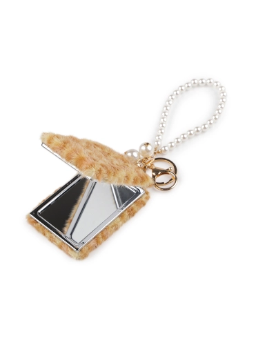 Plyšové kozmetické zrkadlo / prívesok na kabelku - 1 ks | Mimib