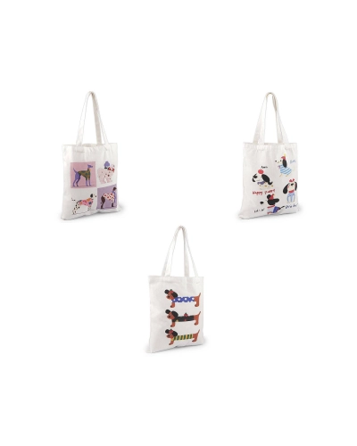 Textilná taška bavlnené psy 35x38 cm - 1 ks | Mimib