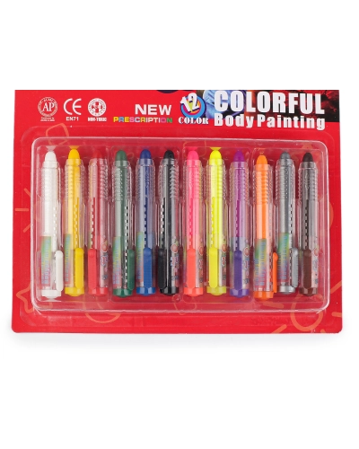 Farby / pastelky na tvár, súprava 12 ks - 1 ks | Mimib