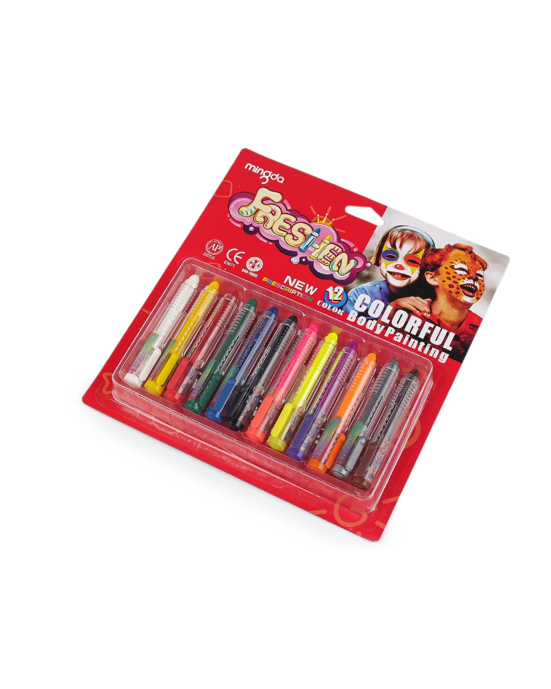Farby / pastelky na tvár, súprava 12 ks - 1 ks | Mimib