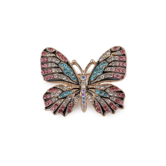 Brošňa s brúsenými kamienkami motýľ - 1 ks | Mimib