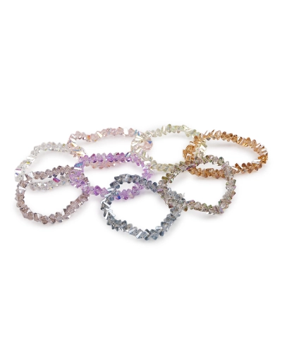 Náramok pružný z brúsených korálikov triangel s AB efektom - 1 ks | Mimib