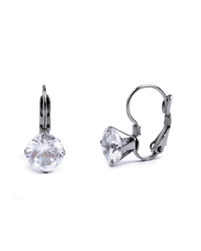 Náušnice z nerezovej ocele s brúseným kamienkom - 1 pár | Mimib