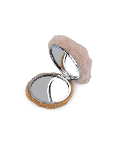 Plyšové kozmetické zrkadlo / prívesok na kabelku mačka - 1 ks | Mimib