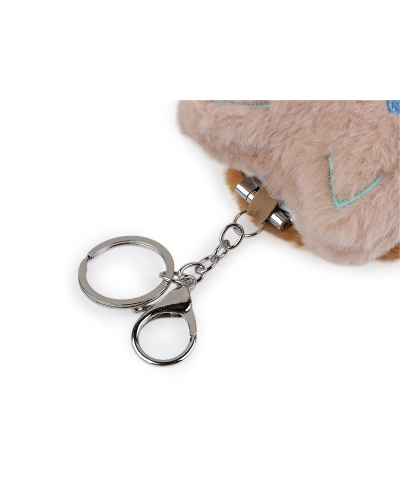 Plyšové kozmetické zrkadlo / prívesok na kabelku mačka - 1 ks | Mimib