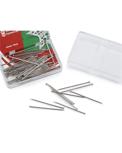 Celokovové špendlíky dĺžka 34 mm mosadzné - 1 krab. | Mimib