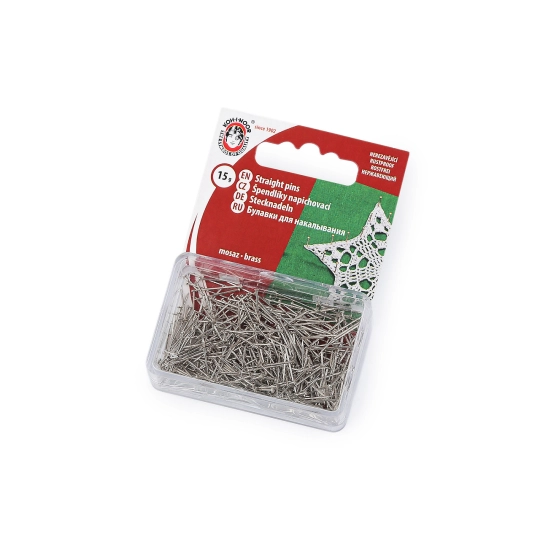 Celokovové špendlíky dĺžka 14 mm mosadzné - 1 krab. | Mimib