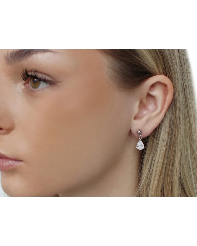 Náušnice z nerezovej ocele s brúseným kamienkom - 1 pár | Mimib