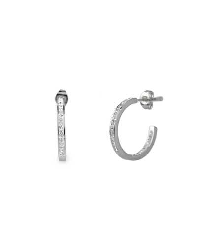 Náušnice z nerezovej ocele s brúsenými kamienkami kruhy - 1 pár | Mimib