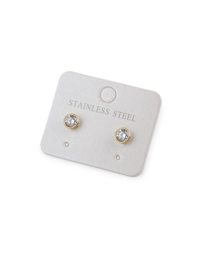 Náušnice z nerezovej ocele s brúseným kamienkom - 1 pár | Mimib