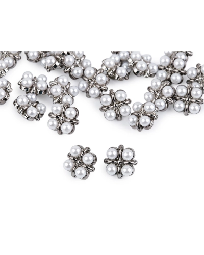 Gombík zdobený perlami veľkosť 24", 28", 34" - 30 ks | Mimib