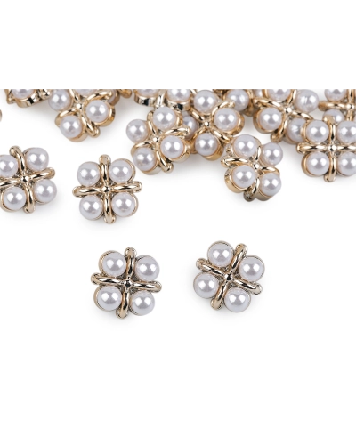 Gombík zdobený perlami veľkosť 24", 28", 34" - 30 ks | Mimib