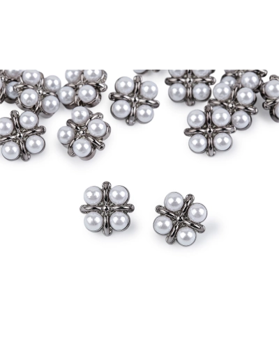 Gombík zdobený perlami veľkosť 24", 28", 34" - 30 ks | Mimib