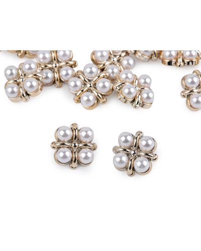 Gombík zdobený perlami veľkosť 24", 28", 34" - 30 ks | Mimib