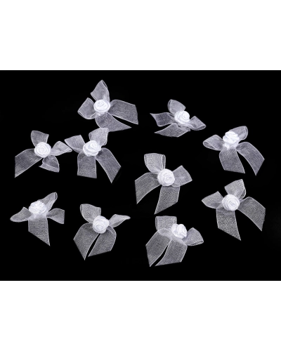 Mašlička monofilová s ružičkou - 10 ks | Mimib