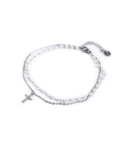 Boka lánc rozsdamentes acélból gyöngyökkel és medállal - 1 db. | Mimib