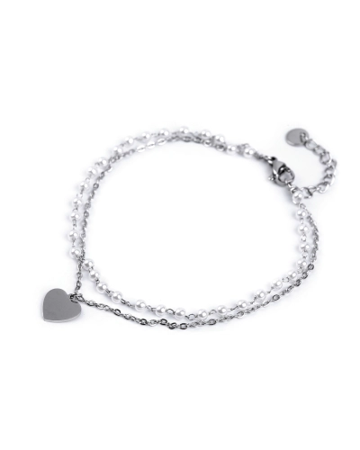 Boka lánc rozsdamentes acélból gyöngyökkel és medállal - 1 db. | Mimib