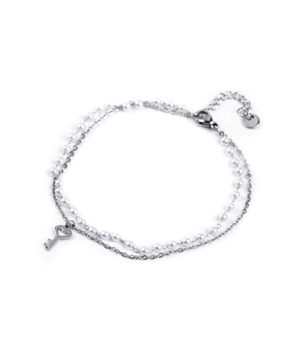 Boka lánc rozsdamentes acélból gyöngyökkel és medállal - 1 db. | Mimib