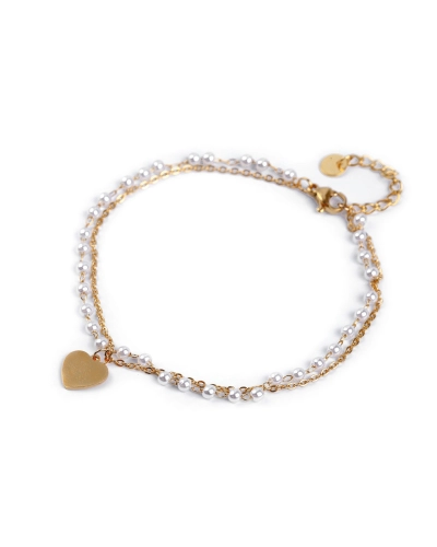 Boka lánc rozsdamentes acélból gyöngyökkel és medállal - 1 db. | Mimib