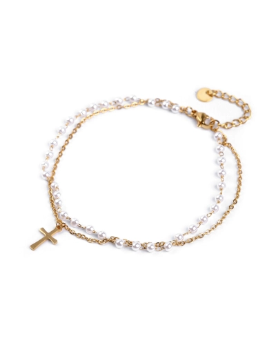 Boka lánc rozsdamentes acélból gyöngyökkel és medállal - 1 db. | Mimib