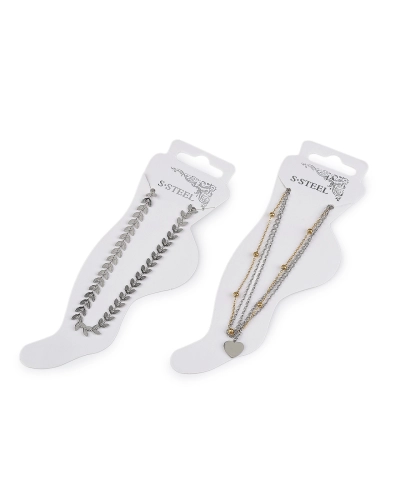 Boka lánc rozsdamentes acélból gyöngyökkel és medállal - 1 db. | Mimib