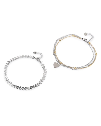 Boka lánc rozsdamentes acélból gyöngyökkel és medállal - 1 db. | Mimib