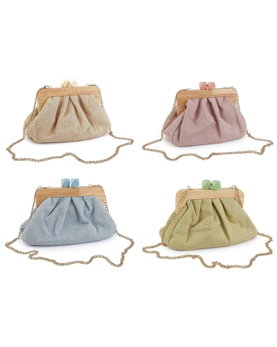 Kabelka - listová kabelka s dreveným rámčekom - 1 ks