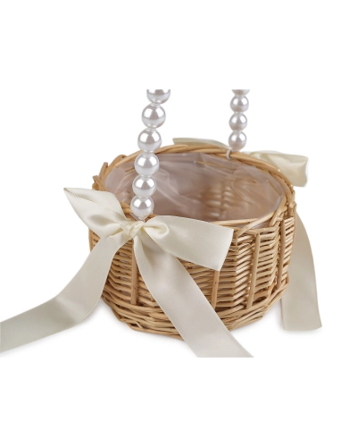 Svadobný prútený košíček pre družičky - 1 ks