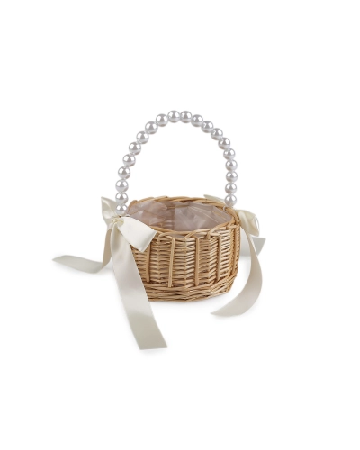 Svadobný prútený košíček pre družičky - 1 ks | Mimib