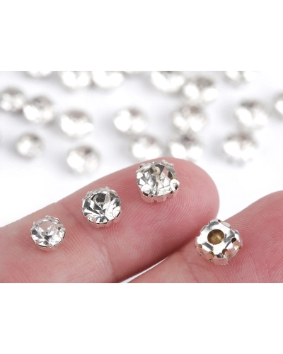 Našívacie šatóny / štras v puzdre / kotlíku Ø6, 7, 8 mm - 10 ks | Mimib