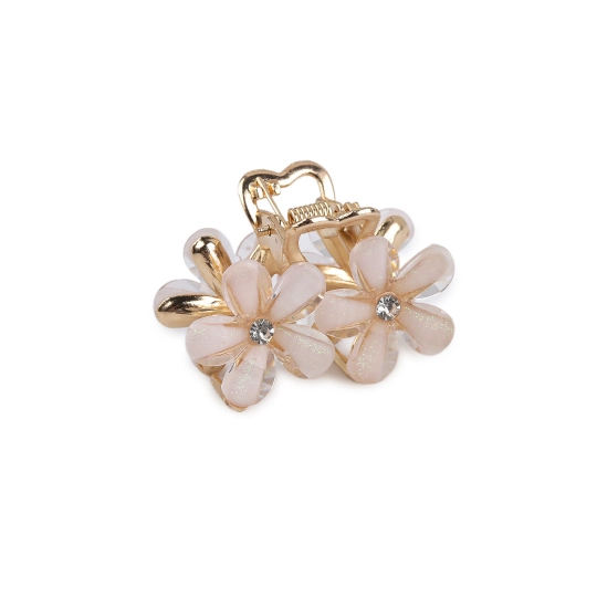 Štipec do vlasov kovový s brúsenými kamienkami kvety - 1 ks | Mimib