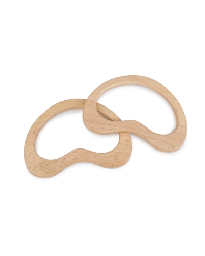 Drevené uchá z masívu na tašky - 2 ks | Mimib