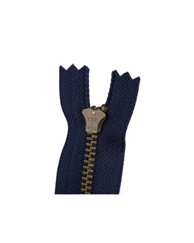 Kovový zips YKK No 4 dĺžka 18 cm staromosadzný (jeansový) - 1 ks | Mimib