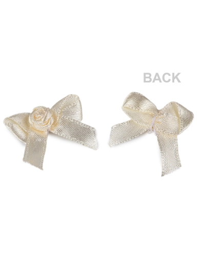 Saténová mašlička s ružičkou - 10 ks | Mimib