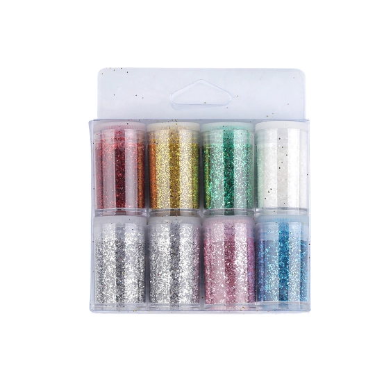 Súprava glitrov / trblietok v dózičkách 8 ks 4 g - 8 ks | Mimib
