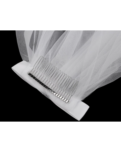 Závoj s hrebeňom a saténovou mašľou - na párty/rozlúčku so slobodou - 1 ks | Mimib