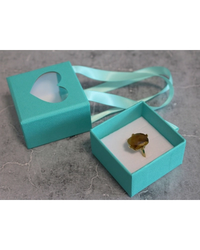 Krabička na šperky s priehľadom srdca a uchom 5,5x5,5 cm - 1 ks | Mimib