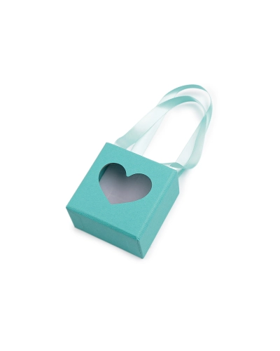 Krabička na šperky s priehľadom srdca a uchom 5,5x5,5 cm - 1 ks | Mimib