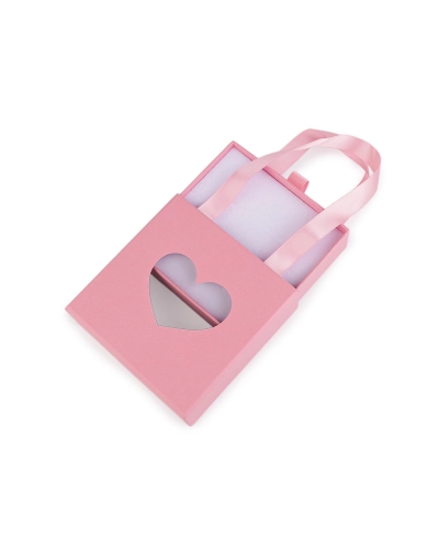 Krabička na šperky s priehľadom srdca a uchom 10x10 cm - 1 ks | Mimib