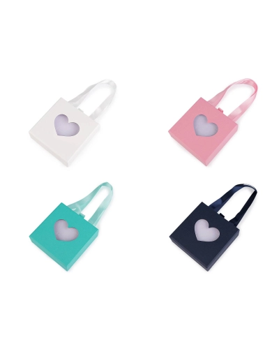 Krabička na šperky s priehľadom srdca a uchom 10x10 cm - 1 ks | Mimib