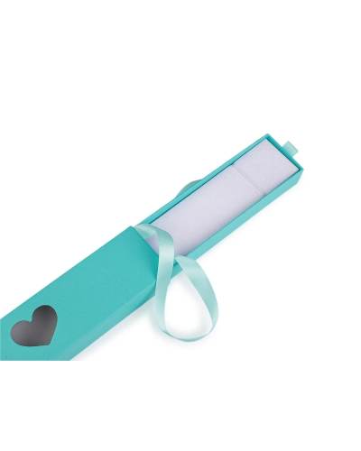 Krabička na šperky s priehľadom srdca a uchom 5x22 cm - 1 ks | Mimib