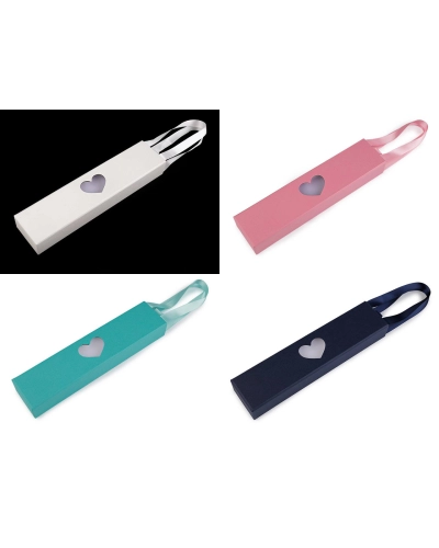 Krabička na šperky s priehľadom srdca a uchom 5x22 cm - 1 ks | Mimib