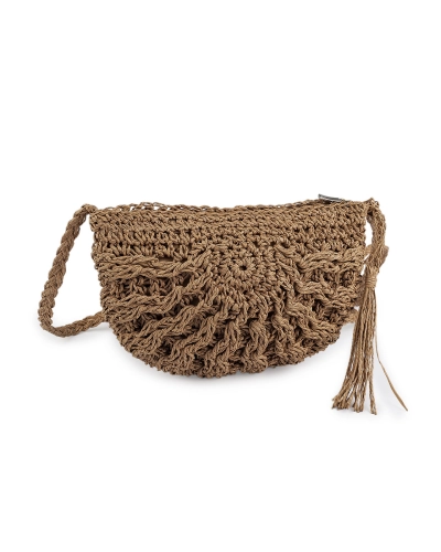 Háčkovaná kabelka z rafie - lyka so zipsom 25x19 cm - 1 ks | Mimib