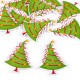 Fa dekor gomb karácsonyi 10db.