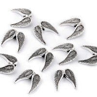 Gyöngy köztes angyal szárny 15x15 mm átfűzhető dísz 10db.