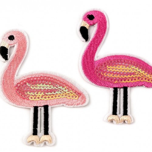 Felvasalható flamingó flitterekkel2 - 2db.