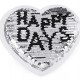 Szív aplikáció egyszarvú / Happy day kétoldalas flitterekkel1 - 1db.